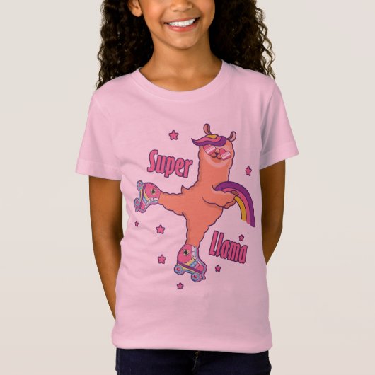 Superhero Pink Llama T - Shirt (Vorderseite)