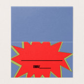 Superhero-Platzkarten Visitenkarten (Außenseite Aufgefaltet)