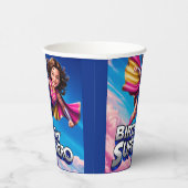 Superhero Power Girl Happy Birthday Pappbecher (Rechts)