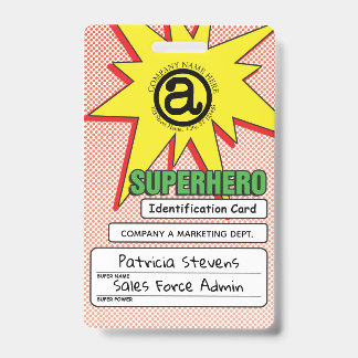 Superhero PVC-Identifikations-Abzeichen Ausweis
