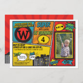 Superhero Red Blue Einladung Super Hero Einladung (Vorne/Hinten)