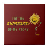 Superhero Red Keramik Tile von Poet Adiela Akoo Fliese (Vorderseite)