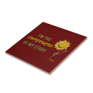 Superhero Red Keramik Tile von Poet Adiela Akoo Fliese