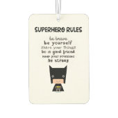Superhero-Regeln Autolufterfrischer (Rückseite)