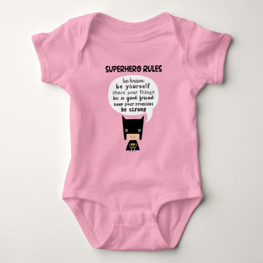 Superhero-Regeln Baby Strampler (Vorderseite)