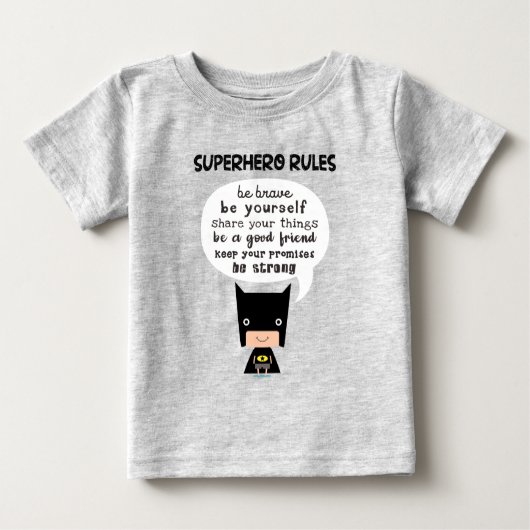 Superhero-Regeln Baby T-shirt (Vorderseite)