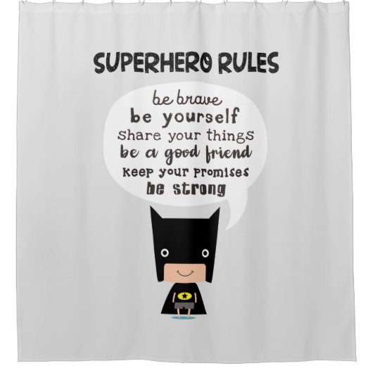 Superhero-Regeln Duschvorhang (Vorderseite)