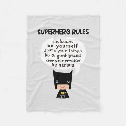 Superhero-Regeln Fleecedecke (Vorderseite)