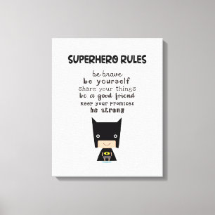 Superhero-Regeln Leinwanddruck