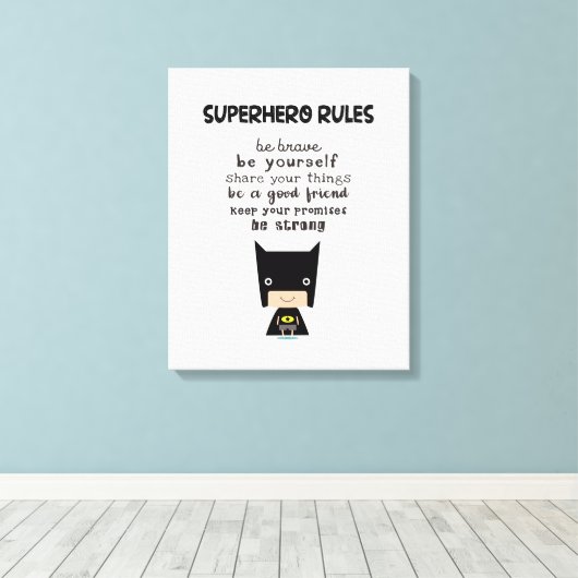 Superhero-Regeln Leinwanddruck (Insitu (Holzboden))
