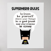 Superhero Rules Poster (Vorne)