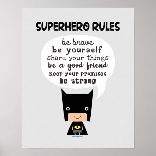 Superhero Rules Poster (Vorne)