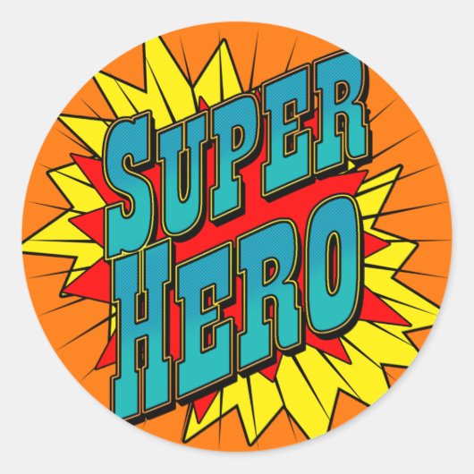 SuperHero Runder Aufkleber (Vorderseite)