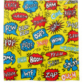 Superhero Saga: Niedliche Comic-Muster Duschvorhang (Vorderseite)