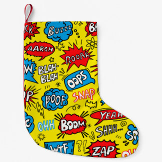 Superhero Saga: Niedliche Comic-Muster Kleiner Weihnachtsstrumpf