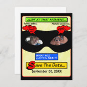 Superhero Save the Date (Vorne/Hinten)