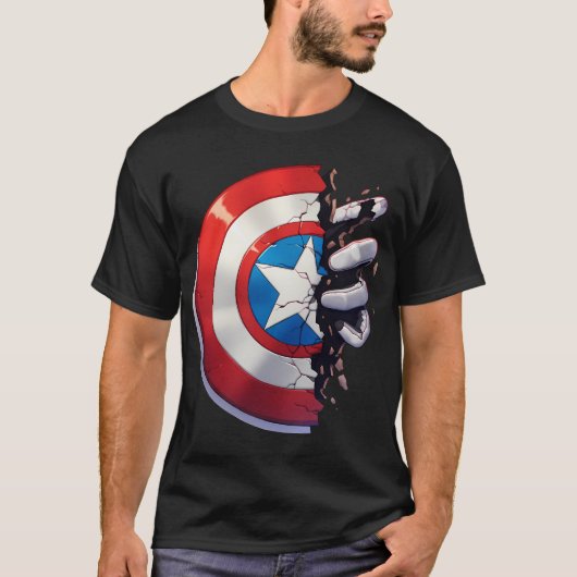 Superhero Schild mit Faust T-Shirt (Vorderseite)