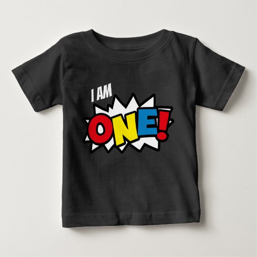 Superhero-schwarzer T - Shirt, 1. Baby T-shirt (Vorderseite)
