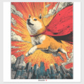 Superhero Shiba - Comic Book Dog Aufkleber (Blatt)