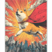 Superhero Shiba - Comic Book Dog Aufkleber (Vorderseite)
