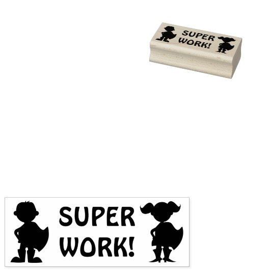 Superhero Silhouette Super Work Teacher's Hausaufg Gummistempel (Stempel)