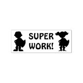 Superhero Silhouette Super Work Teacher's Hausaufg Gummistempel (Prägung)