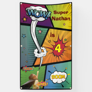 Superhero Snazzy Angesagte Geburtstagssprecherhymn Banner