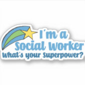 Superhero Social Worker Aufkleber (Vorderseite)