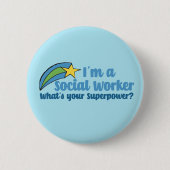 Superhero Social Worker Button (Vorderseite)