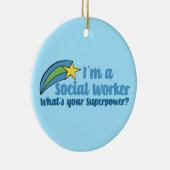 Superhero Social Worker Keramik Ornament (Rechts)