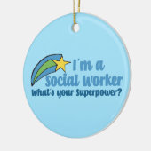 Superhero Social Worker Keramik Ornament (Links)