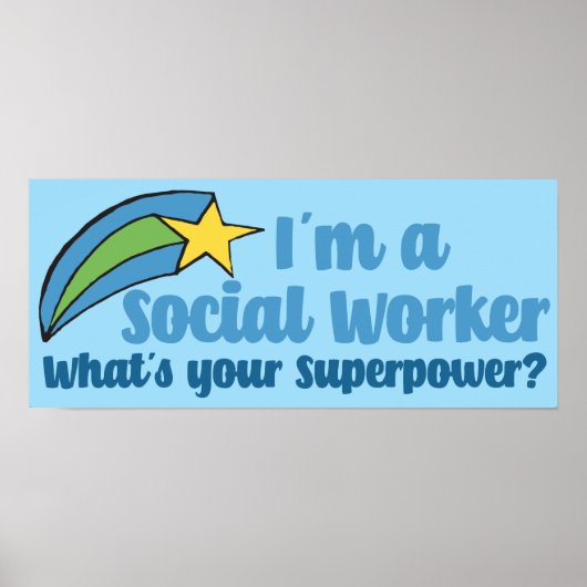 Superhero Social Worker Poster (Vorne)