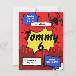 Superhero Spider Birthday Invitation Kids Party  Feiertagskarte