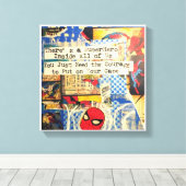 Superhero Stretched Canvas Print Leinwanddruck (Insitu (Holzboden))