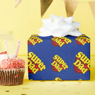 Superhero SuperVater-roter gelber blauer der Geschenkpapier