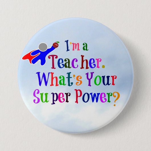 Superhero Teacher Button (Vorderseite)