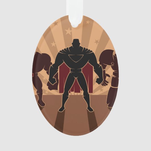 Superhero-Team-Silhouetten Ornament (Vorderseite)