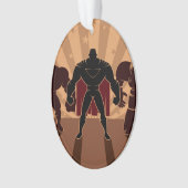 Superhero-Team-Silhouetten Ornament (Vorderseite)