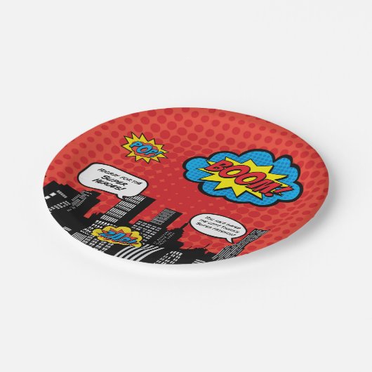 Superhero-Teller Pappteller (Schrägansicht)