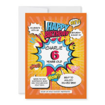 Superhero Thema Geburtstag Einladung