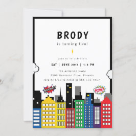 Superhero Thema Geburtstag Einladung