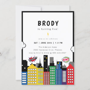 Superhero Thema Geburtstag Einladung