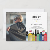 Superhero Thema Geburtstag Foto Einladung (Vorderseite)