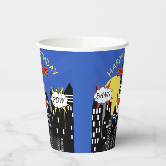 Superhero Thema Geburtstag Pappbecher (Links)