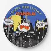 Superhero Thema Geburtstag Pappteller (Vorderseite)