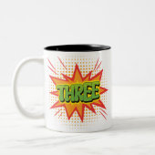 Superhero Theme kids 3rd Happy Birthday Party Cool Zweifarbige Tasse (Links)