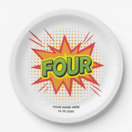 Superhero Theme Kids Elegantes 4. Geburtstags-Part Pappteller