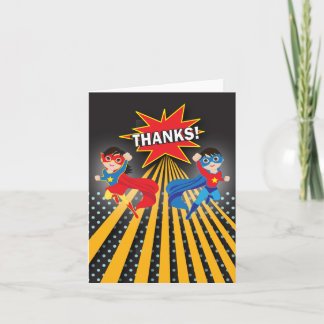 Superhero | Twins Dankeschön Card Dankeskarte