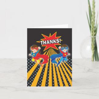 Superhero | Twins Dankeschön Card Dankeskarte