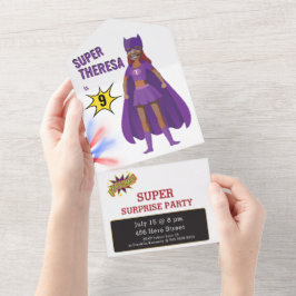 Superhero Ultimate Girl Birthday All In One Einladung